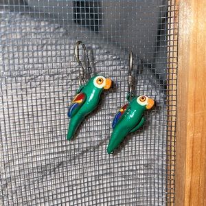 Vintage parrot earrings